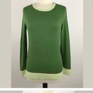 Talbots Petites Green Colorblock sweater